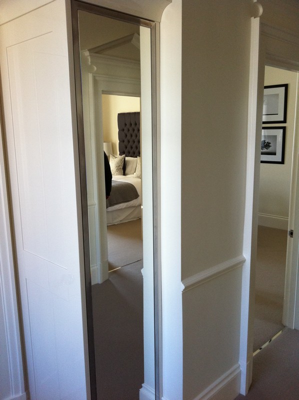 Full-length wardrobe mirror fitted in Hammersmith home